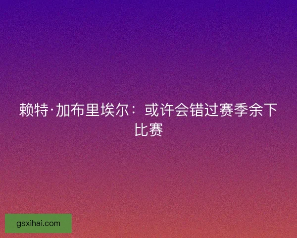 赖特·加布里埃尔：或许会错过赛季余下比赛
