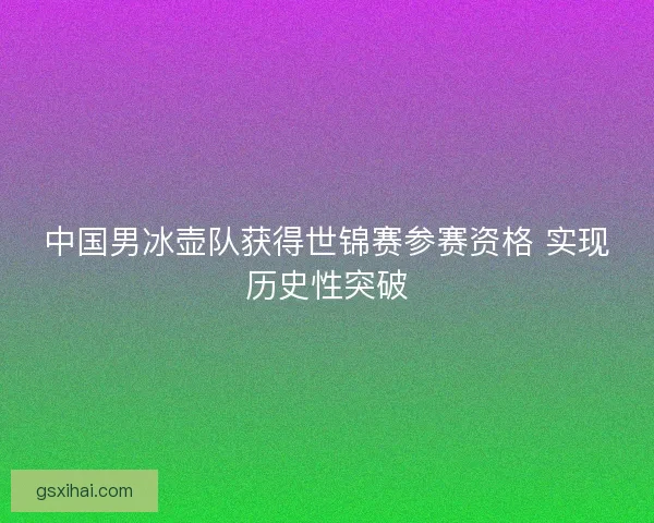 中国男冰壶队获得世锦赛参赛资格 实现历史性突破